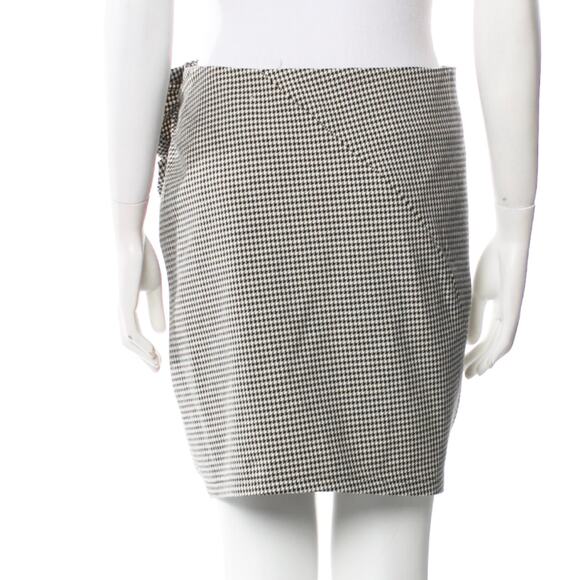 A.L.C. Jupiter Black Cream Houndstooth Ruffle Front Mini Skirt 6 - Picture 8 of 11